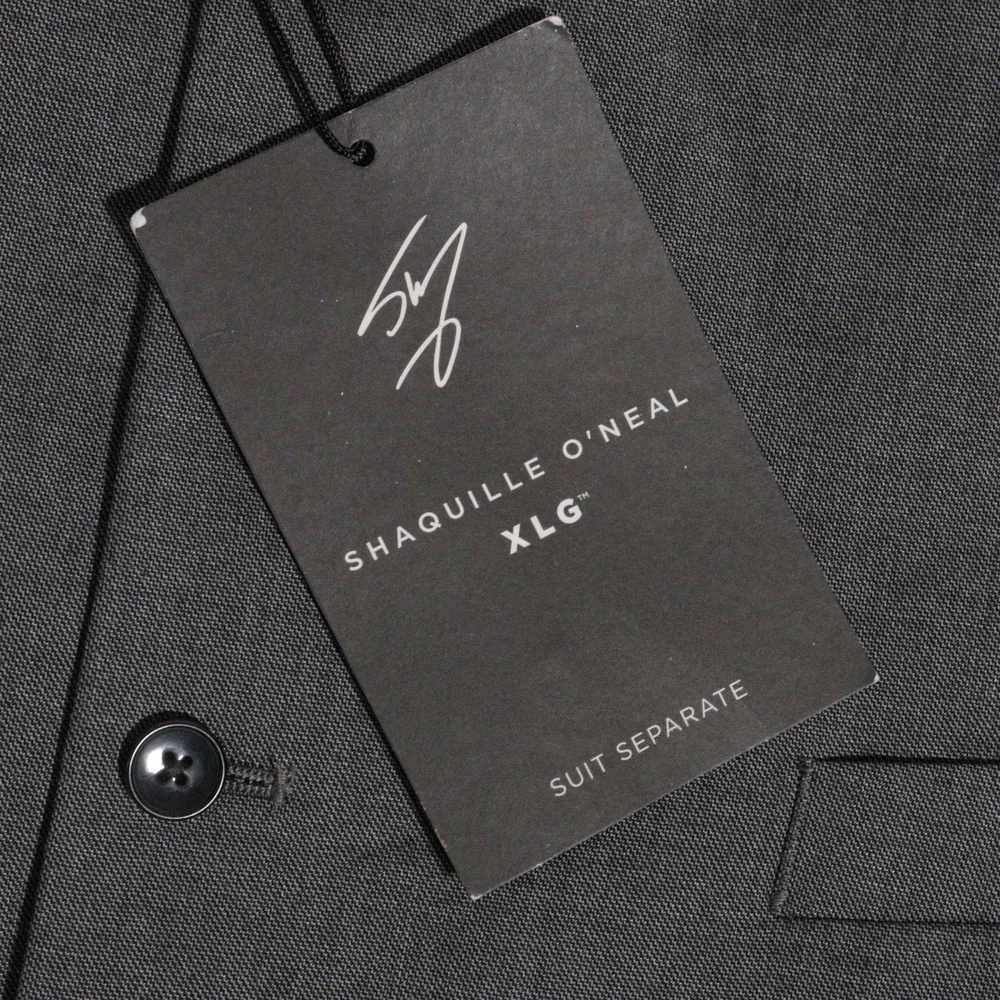 Shaquille O'Neal XLG Suit Vest Big & Tall Stretch Grey Formal Men 2XL NWT